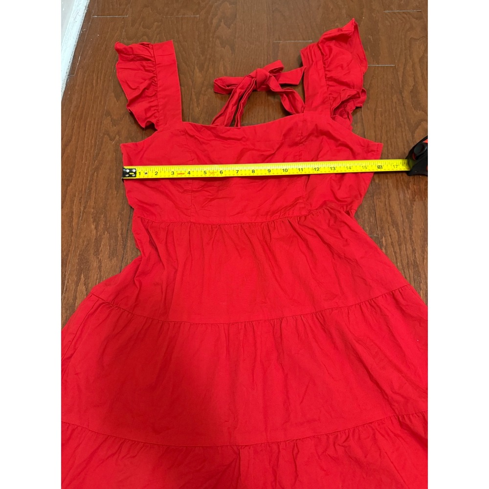 Show Me Your Mumu LovelyRed Mini Dress Tie Back Cutout Womens Medium - Picture 2 of 6
